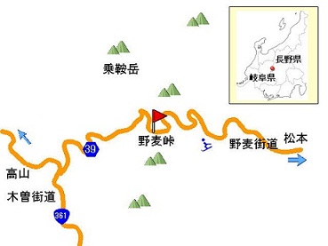 野麦峠map
