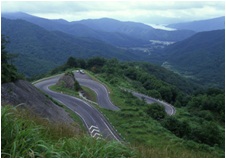 裏磐梯を見渡す東鉢山七曲展望台